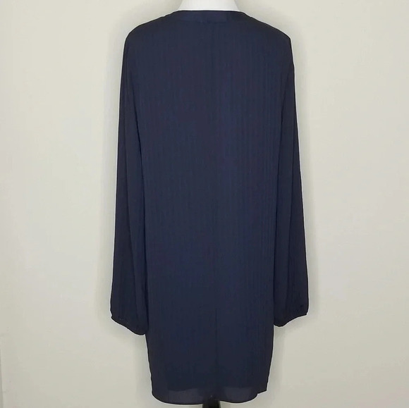 NWT BCBGeneration Blue Tonal Striped Long Sleeve Dress S - Picture 4 of 6